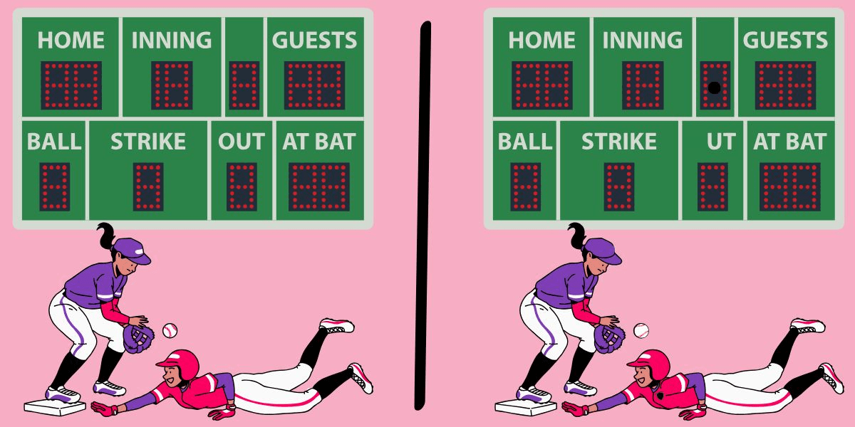 Spot the difference challenge: can you hit a home run and find all 5 subtle changes in this baseball scene in under 9 seconds?