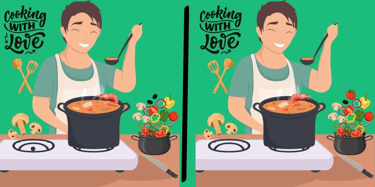 Spot the difference challenge: sizzle your brain with this kitchen conundrum! Can you find all 5 subtle changes in under 10 seconds?