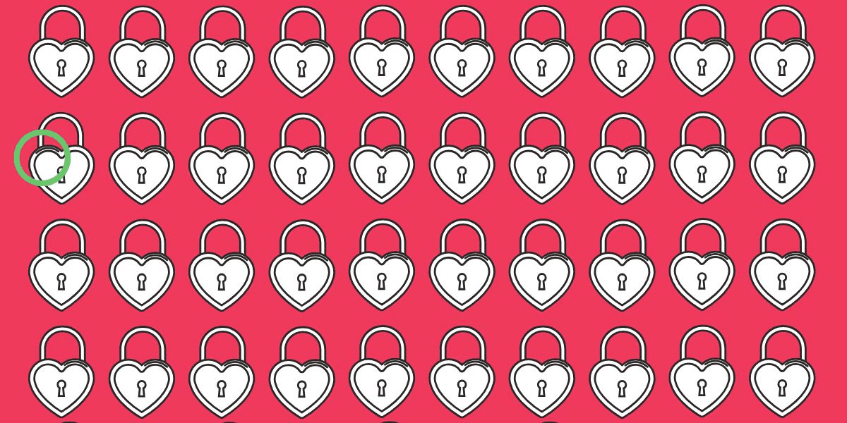 Only 7% can beat this: find the odd heart lock in under 5 seconds - can you spot the odd one out challenge?