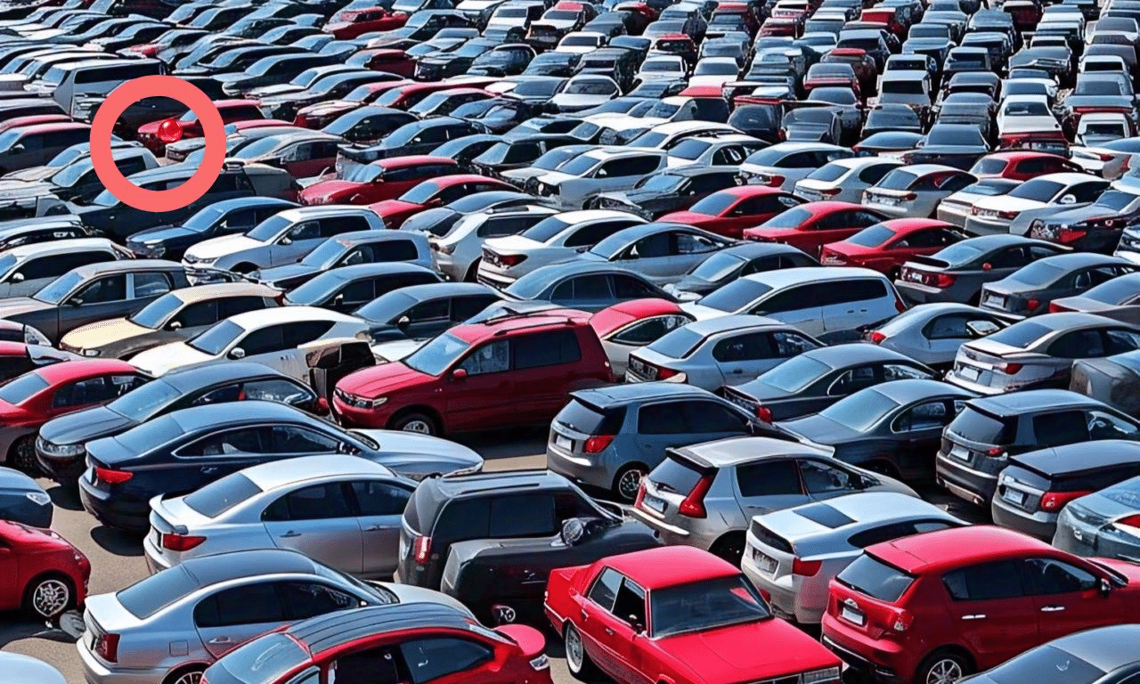 Can you spot the ball brain teaser? Test your sharp eyesight and prove your high IQ by finding the hidden ball among cars in under 7 seconds!